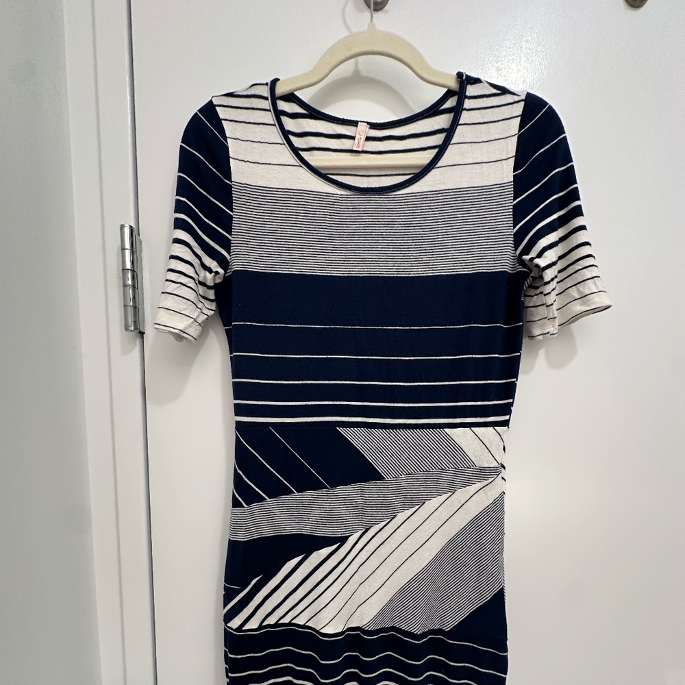 Blue and White Midi Dress